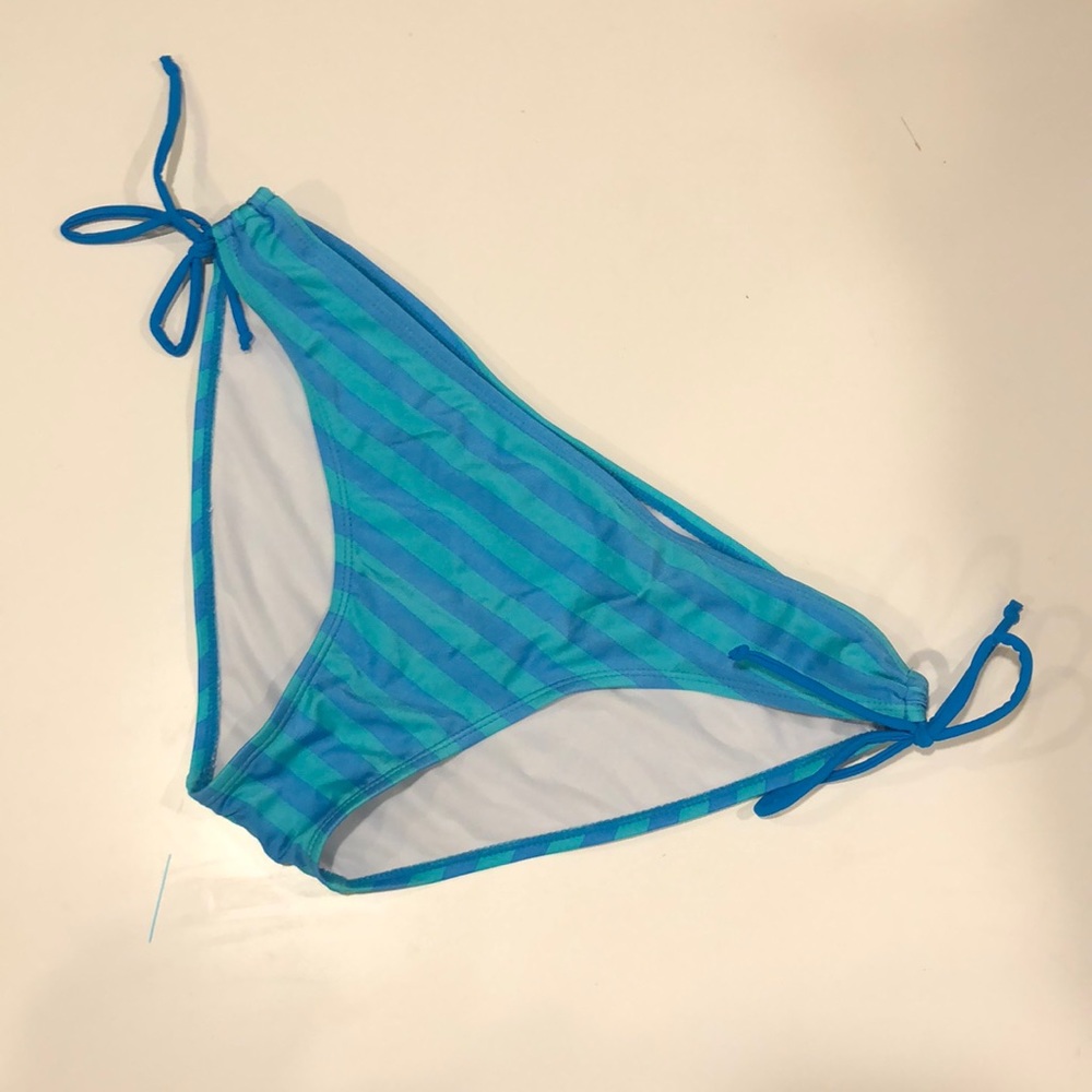 Blue & Teal Swim Bottoms, Side Ties (Large 10/12)